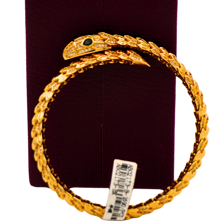 Regal Serpent Gold-Plated Designer Bracelet – Embodying Elegance & Enigma